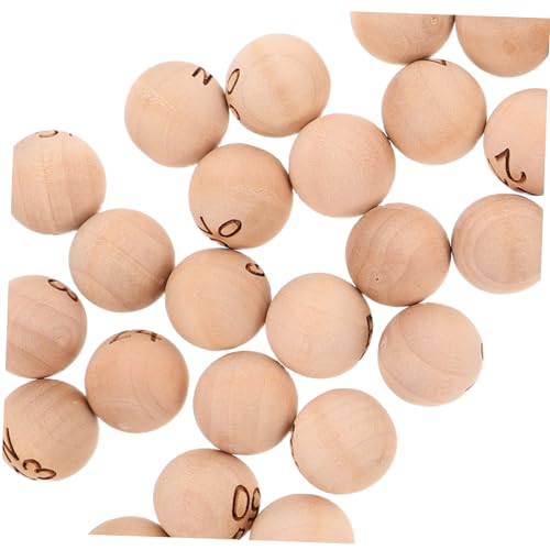 ZUNOXAZ 75 Stück Teiliges Set Holzbingo Bälle aus Massivem Holz mit Klar Eingravierten Zahlen Stabile und Langlebige Spielzubehör für Familienfeiern und Pädagogische Aktivitäten von ZUNOXAZ