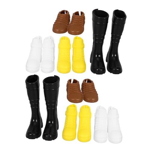 ZUNOXAZ 8 Paare Miniatur Puppenschuhe für Puppen Dekorative Spielzeugschuhe als Puppenzubehör Vielseitig für Puppenhaus deko und Kinderspiel Langlebig und Modisch von ZUNOXAZ