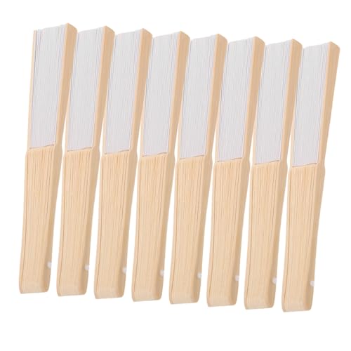ZUNOXAZ 8 Stück Teiliges Faltbarer Weißer Papierfächer für DIY Handfächer aus Leicht Tragbar für Bastelkunst Sommer Outdoor Party Dekoration Orientalischer Kultur und Kreativität von ZUNOXAZ