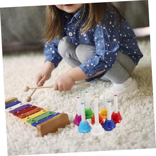 ZUNOXAZ 8 Stück Teiliges Handglocken Set für Bunte Metall Glocken Kindersicheres Musikinstrument für Vorschule für Musikalische Früherziehung Spiel und Lernen im Kindergarten und Zuhause von ZUNOXAZ