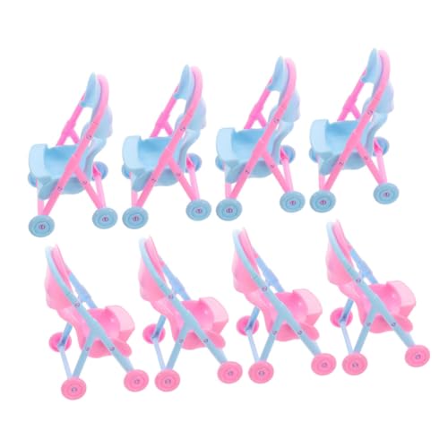 ZUNOXAZ 8 Stück Teiliges Mini Puppenwagen Realistische Simulation Leichte Tragbare Puppenwagen Detailreiches für Rollenspiel und Puppenhaus Zubehör von ZUNOXAZ