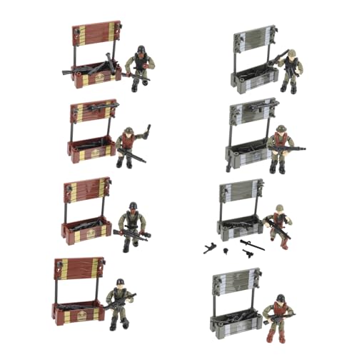 ZUNOXAZ 8 Stück Teiliges Mini Soldaten Figuren aus Kunststoff Detailreiche Miniatur Militärmodelle für Sandtisch Realistische Bewegliche Armeespielzeug Miniaturfiguren für Sammler von ZUNOXAZ