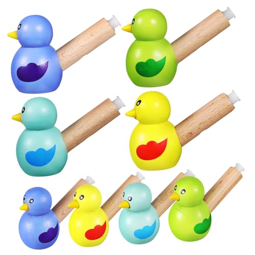 ZUNOXAZ 8 Stück Teiliges Musikspielzeug Bunte Vogel trillerpfeifen Pädagogisch Leicht Tragbar Geschenk für Kleinkinder Mädchen Jungen von ZUNOXAZ