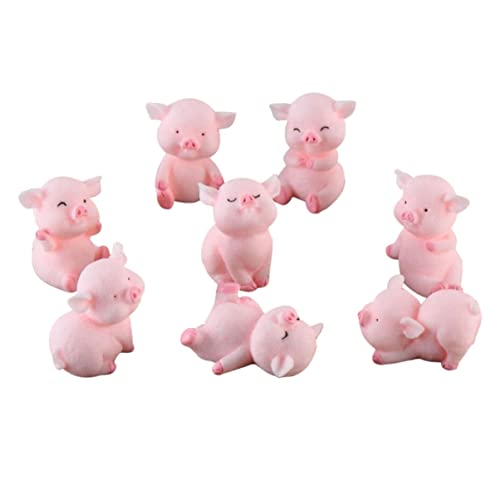 ZUNOXAZ 8 Stück Teiliges Niedliche Kleine Schwein Resin Figuren Garten Deko für Bonsai Blumentopf Pflanzen Topf Lebendige Miniatur Harz Statue von ZUNOXAZ