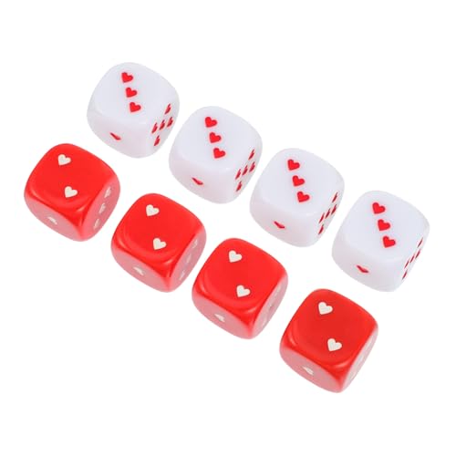 ZUNOXAZ 8 Stück Teiliges Würfelspiel Rote und Weiße Herzwürfel Spielwürfel Partyspiel Kreative Sechseitige Würfel Spielwürfel für Spiele und Unterhaltung ZUNOXAZ 8 Stück Teiliges Würfelspiel Rote und Weiße Herzwürfel Spielwürfel Partyspiel Kreative Sechseitige Würfel Spielwürfel für Spiele und Unterhaltung von ZUNOXAZ