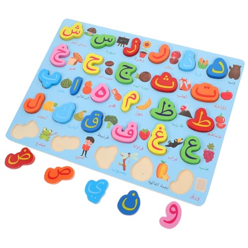 ZUNOXAZ Arabisches Lernpuzzle aus Mittlere Blau Pädagogisches Steckspiel für Kleinkinder Ab Jahren Kognitives zur Buchstaben Zahlenzuordnung Fördert Gedächtnis und Hand Auge koordination von ZUNOXAZ