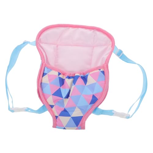 ZUNOXAZ Atmungsaktive Verstellbare Puppentrage für Puppen und Tragbar Bunte Dreiecksmuster Geeignet für Mädchen Komfortabler Puppenträger für Unterwegs und Outdoor Spiel von ZUNOXAZ