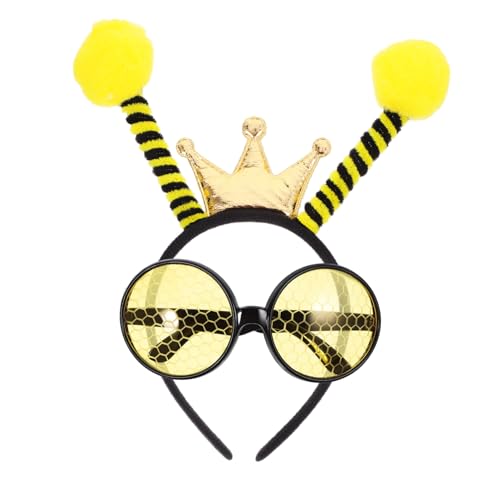 ZUNOXAZ Bienen Stirnband und Brillen Set Kostüm Zubehör Gelb Schwarz Cartoon Party Halloween Karneval Cosplay Geschenk von ZUNOXAZ