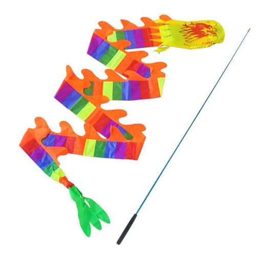 ZUNOXAZ Bunter Tanz Streamer für Verschleißfestes Gymnastikband mit Stab Geeignet für Chinesischen Drachentanz Fitness Jonglieren und Outdoor Spielspaß Zufällige Farbe von ZUNOXAZ