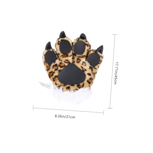 ZUNOXAZ Cartoon Tiere Handschuhe Leichter Plüsch Feine Verarbeitung Kindergarten Kostüm Zubehör für Besondere Anlässe Weiches Material Gelber Leopard Designs von ZUNOXAZ
