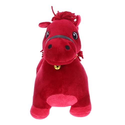 ZUNOXAZ Chinesisches Tierkreiszeichen Pferd Plüschfigur Rotes Kuscheltier Leicht und Tragbar Für und Dekoration Zum Jahr des Pferdes von ZUNOXAZ