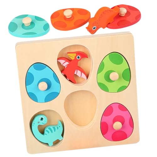 ZUNOXAZ Dinosaurier Ei Puzzle Holzspielzeug für Ab Jahren Mehrschichtiges Montessori Puzzle Kreativität Vorstellungskraft und Geometrischem Denken von ZUNOXAZ