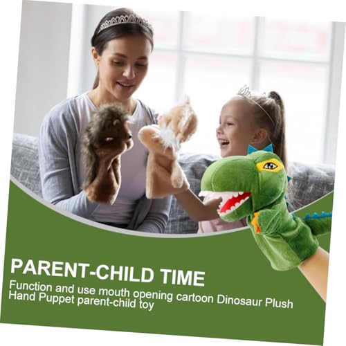 ZUNOXAZ Dinosaurier Handpuppe aus PP Baumwolle Weiches Stoffmaterial Beweglicher Mund Kindgerechtes Kuscheltier für Fantasievolles Rollenspiel Geeignet für Kindergarten und Familienzeit von ZUNOXAZ