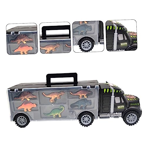 ZUNOXAZ Dinosaurier Transporter Set mit Miniatur Dinosaurierfiguren Stabiler LKW mit Abnehmbarem Koffer für Fördert Kreatives und Lernen von ZUNOXAZ