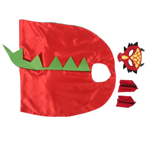 ZUNOXAZ Dinosaurier Umhang Halloween Kostüm Weiches Party Cosplay Cape mit Cartoon Dino für Jungen Mädchen Geburtstagsfeier Rollenspiel Zubehör von ZUNOXAZ