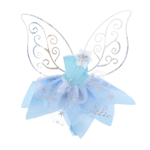 ZUNOXAZ Doll Feenkostüm mit Schmetterlingsflügeln Puppenkleidung für Mädchen Puppenoutfit mit Funkelnden Accessoires für Geburtstag Halloween Blau von ZUNOXAZ