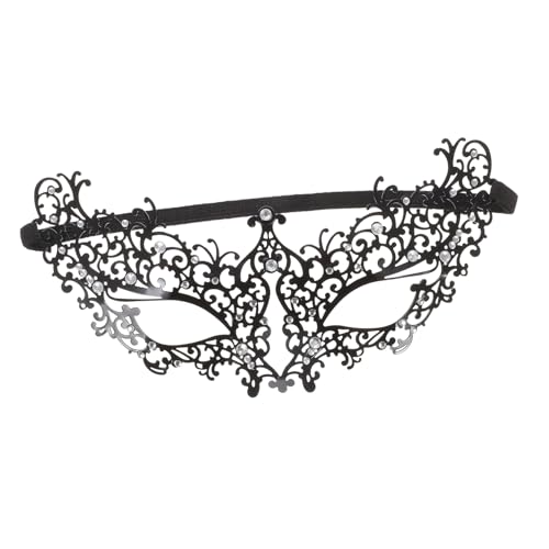 ZUNOXAZ Elegante Halloween Metallmaske Damen Halbgesichts Dekorative Maske für Kostümparty Maskerade Kostüm Zubehör Weißer Strass von ZUNOXAZ