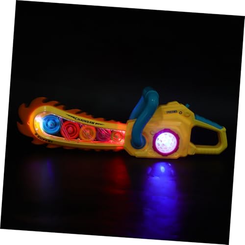 ZUNOXAZ Elektrische Kettensäge mit Leuchtenden LEDs Sicher Abgerundete Kanten Farblich Wechselnd Batteriebetrieben Geeignet für Party und Halloween Dekoration Zufällige Zufällige Farbe von ZUNOXAZ