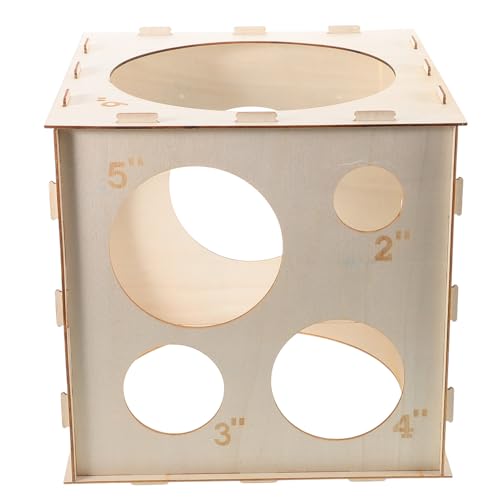 ZUNOXAZ Faltbarer Ballon messwürfel aus Holz mit Löchern Leichter Ballgrößen messkasten Tragbares Ballon messwerkzeug für Ballonbögen Partys Hochzeiten und Dekorationen von ZUNOXAZ