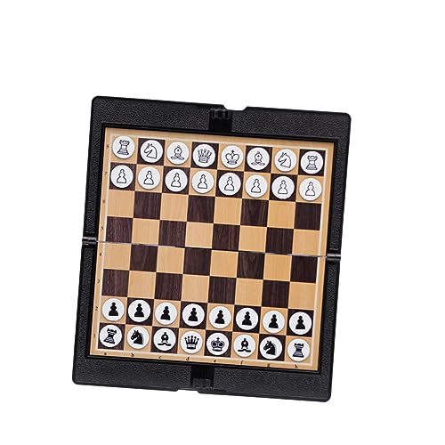 ZUNOXAZ Faltbares Schachbrett Magnetischen Spielsteinen Tragbares Langlebiges Schachspiel Für Erwachsene Für Reisen Und Freizeitaktivitäten Schwarz von ZUNOXAZ