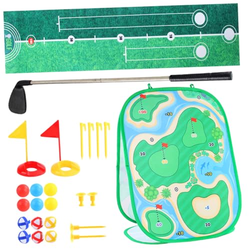 ZUNOXAZ Golfspielset Faltbare Übungsmatte Tragbar Golfspielzeug für Drinnen und Draußen Realistisches Golfspielset Fördert Aktivität und Geschicklichkeit Geeignet für Jungen und Mädchen von ZUNOXAZ