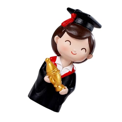 ZUNOXAZ Graduation Cake Decoration Doktor Figur Resin Cartoon Abschlussfeier Tortendeko für Freunde Familie von ZUNOXAZ