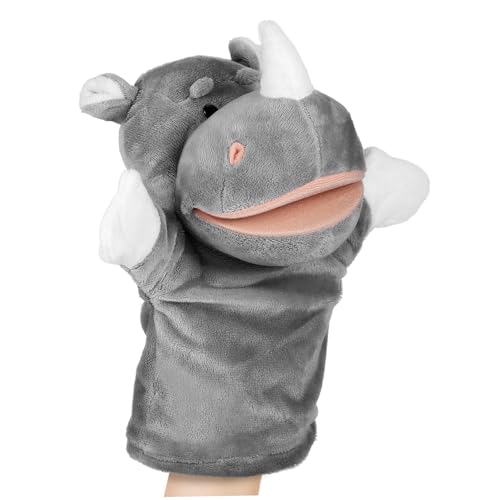 ZUNOXAZ Graues Nashorn -handpuppenspielzeug Ausgestopft Plüsch Tierhandpuppe Handpuppen Für Kleinkinder Tierpuppen Handpuppen Für Handpuppe Zum Geschichtenerzählen Pp Baumwolle von ZUNOXAZ