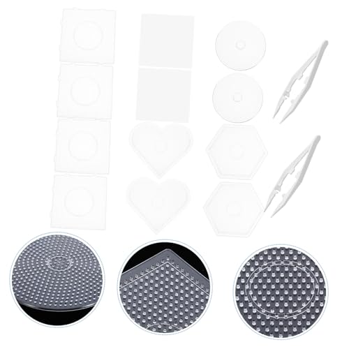 ZUNOXAZ Große Steckperlenplatten Transparentes DIY Bügelperlen Brett mit Verschiedenen Formen Für Kreatives Basteln von Feinmotorik und Vorstellungskraft von ZUNOXAZ