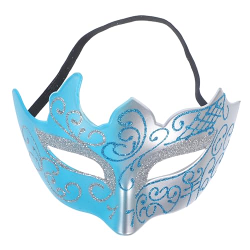 ZUNOXAZ Halbmaske für Karneval und Maskenball Silberblaue Bemalbare Party Maske für Männer und Frauen Leicht und Bequem für Cosplay und Veranstaltungen von ZUNOXAZ