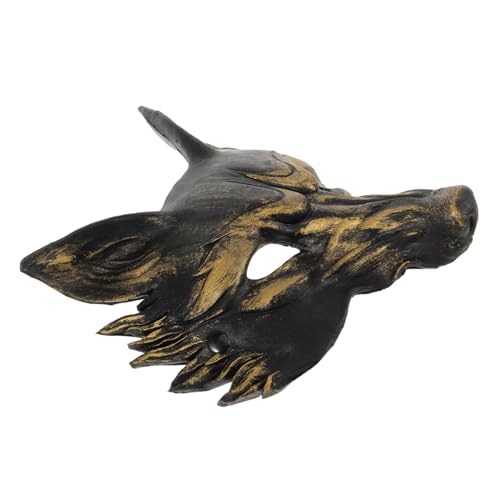 ZUNOXAZ Halloween Fuchs Halbgesichtsmaske PU Schaum Realistische Tiermaske Schwarz Gold Partykostüm Fasching Karneval Cosplay Zubehör für Erwachsene Zufällige Farbe von ZUNOXAZ
