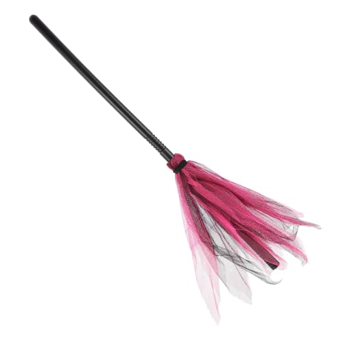 ZUNOXAZ Halloween Hexenbesen mit Mesh Besenstiel Dekorativer Fliegender Hexenbesen für Hexenkostüm Partyzubehör und Halloween Dekoration Innen Vielseitiges Cosplay Requisit von ZUNOXAZ