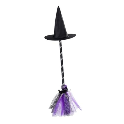 ZUNOXAZ Halloween Hexenhut und Besen Hexenkostüm Zubehör Leichtes Langlebiges Cosplay Accessoire für Halloween Partys Themen und Bühnenaufführungen Klassische und Auffällige Verkleidung von ZUNOXAZ