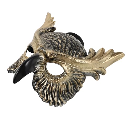 ZUNOXAZ Halloween Maske Eule Realistische Halbe Tiermaske aus Kunststoff für Erwachsene Detailreiche Vogel-masquerade für Karneval Cosplay Party und Festtagsdekoration von ZUNOXAZ