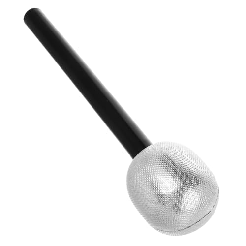 ZUNOXAZ Halloween Mikrofon Dekoration Silber Fake Mikrofon Singen Requisite Party Zubehör Kostüm Spaß Deko für Halloween Kostümparty Bar Auftritt von ZUNOXAZ