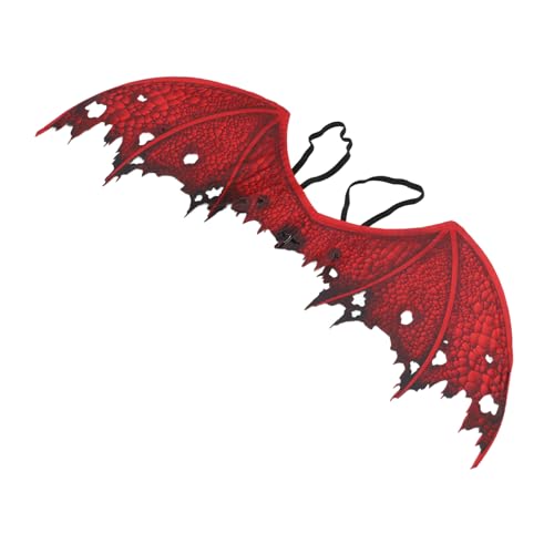 ZUNOXAZ Halloween Teufelsflügel aus Rotem Vliesstoff Großes Leichtes Cosplay Kostümzubehör für Erwachsene Robustes Party Accessoire für Halloween Karneval und Fasching von ZUNOXAZ