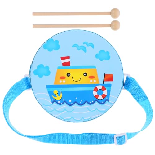 ZUNOXAZ Handtrommel mit Holz Drumstick Robustes Percussion Instrument Handlich und Leicht Doppelseitiges Design mit Blauem Schiffsmotiv Pädagogisches Musikspielzeug für Kleinkinder ZUNOXAZ Handtrommel mit Holz Drumstick Robustes Percussion Instrument Handlich und Leicht Doppelseitiges Design mit Blauem Schiffsmotiv Pädagogisches Musikspielzeug für Kleinkinder von ZUNOXAZ