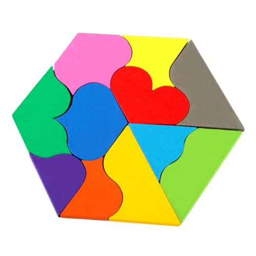 ZUNOXAZ Herzförmiges Holzpuzzle Teiliges Bunter Knobelspaß für Ab Jahren Fördert Kreativität Geduld und Logisches Denken Sicher Lackiertes Holzspielzeug für Eltern Junge Mädchen Spiel von ZUNOXAZ