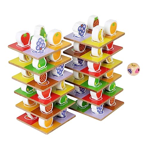 ZUNOXAZ Holz Balance Stapelspielzeug für Buntes Pädagogisches Lernspielzeug Feinmotorik und Farberkennung Sicher und Glatt Verarbeitet für Frühe Entwicklung und Eltern Junge Mädchen Spiel von ZUNOXAZ
