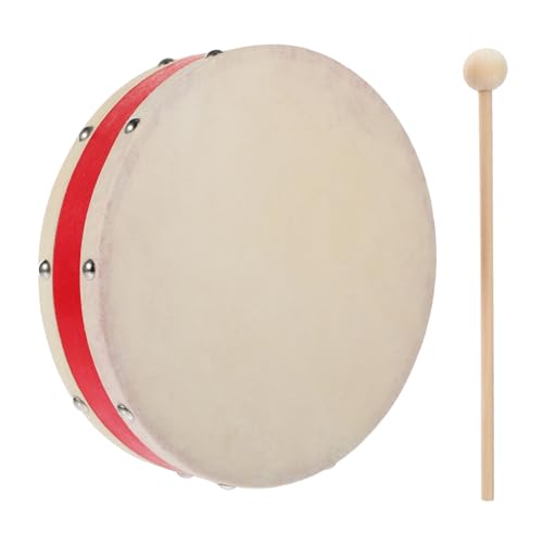 ZUNOXAZ Holz Handtrommel mit Trommelstab Doppelseitige Handtrommel Robustes Verschleißfestes Percussion Instrument für Vorschule Musikförderung und Rhythmische Entwicklung ZUNOXAZ Holz Handtrommel mit Trommelstab Doppelseitige Handtrommel Robustes Verschleißfestes Percussion Instrument für Vorschule Musikförderung und Rhythmische Entwicklung von ZUNOXAZ