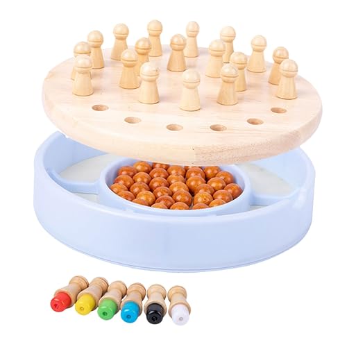 ZUNOXAZ Holz Memory Schachspiel für Erwachsene Lernspielzeug Gedächtnis und Kindgerechtes Schadstofffreies Holzspiel als Familienspiel und Reisespielzeug von ZUNOXAZ