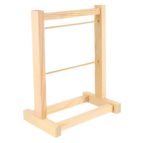 ZUNOXAZ Holz Puppenkleiderbügel mit Doppel Etagen Umweltfreundlich Lackiert Platzsparender Puppenkleiderständer für Puppenkleidung Aufbewahrungssystem für Kleine Puppenaccessoires von ZUNOXAZ