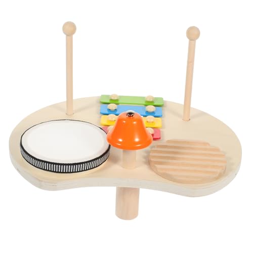 ZUNOXAZ Holz Schlagzeug mit Xylophon und Klangblock Musikspielzeug Ab Jahr Sicheres Leichtes Percussion Instrument für Drinnen und Draußen Geschenk für Kleinkinder von ZUNOXAZ