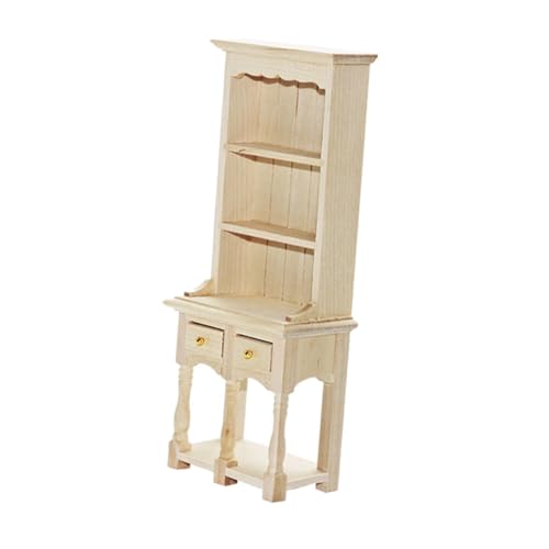 ZUNOXAZ Holz Schrank Modell mit Türen und Naturbelassenes Mini Aufbewahrungs und Dekorationsmöbel für Puppenhaus Schlafzimmer Wohnzimmer Küche von ZUNOXAZ