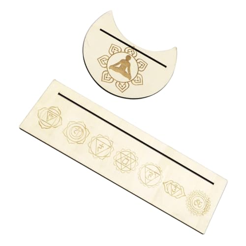 ZUNOXAZ Holz Tarotkartenhalter Mondphasen Design Rechteckiger Kartenständer Kompakter Langlebiger Tarotkartenhalter für Ritual und Altar Dekoration Tragbar und Platzsparend für Zuhause von ZUNOXAZ