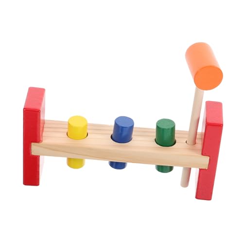 ZUNOXAZ Holzklopfbank Buntes Pädagogisches Motorikförderndes Hämmer Spiel für Jahre mit Sicherer Farbgebung und Uhr zur Erkennung zur Konzentrations und Reaktionsförderung von ZUNOXAZ