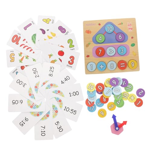 ZUNOXAZ Holzlernspielzeug Zahlen Uhr Lernset für Pädagogisches Lernspielzeug mit Farberkennung Multifunktionales Montessori Holzspielzeug für Frühe Kognitive Entwicklung von ZUNOXAZ
