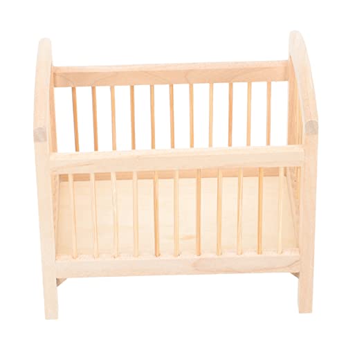ZUNOXAZ Holzpuppe Puppenmöbel Holz Crib für Puppenhaus Kinderspielzeug Dekoration Realistisches Design für Micro Landschaft Schlafzimmerdekor von ZUNOXAZ