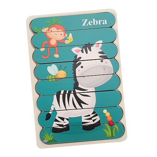 ZUNOXAZ Holzpuzzle Doppelseitig mit Tiermotiven Zebra und Giraffe Lernspielzeug Gedächtnis Feinmotorik und Formwahrnehmung Pädagogisch Geschenkidee von ZUNOXAZ