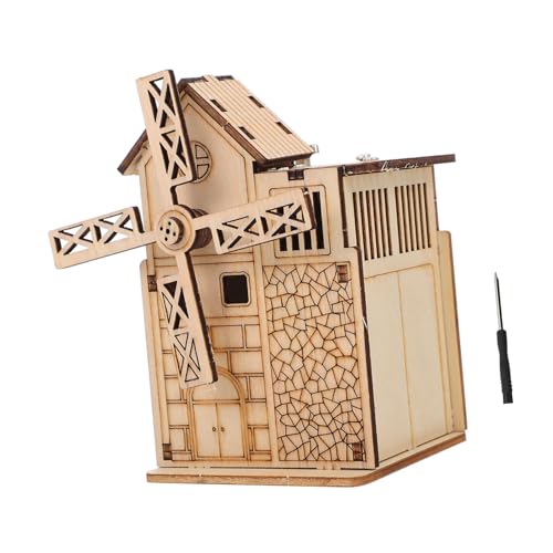 ZUNOXAZ Holzpuzzle Musikspielzeug Windmühle Handliche Montessori Lernspielzeug für Feinmotorik und Denkvermögen Pädagogisches Holzspielzeug für Jungen und Mädchen von ZUNOXAZ