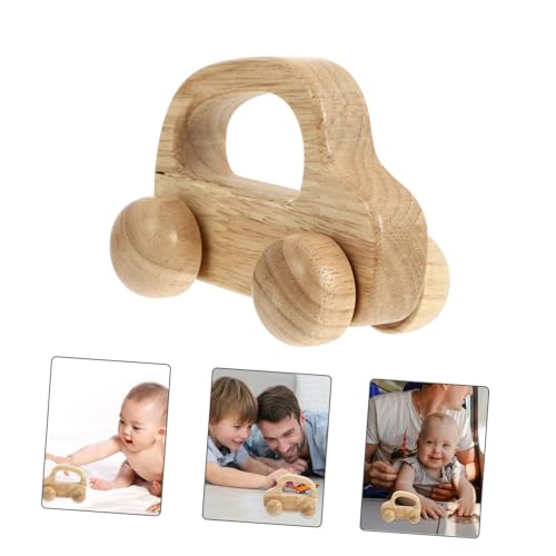 ZUNOXAZ Holzspielzeug Auto zum Greifen und Beißen Motorikförderndes Batteriefreies Schiebespielzeug für Kleinkinder Kreative Fahrzeugform für Sensorische Entwicklung Sicher und Langlebig von ZUNOXAZ
